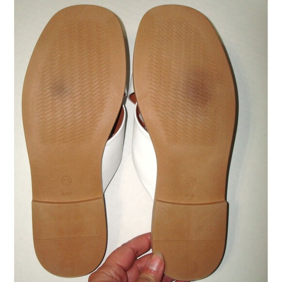 New Womens Unity.In. Diversity Leather Chain Slide Sandals Talia White Gold 10 - Picture 8 of 12